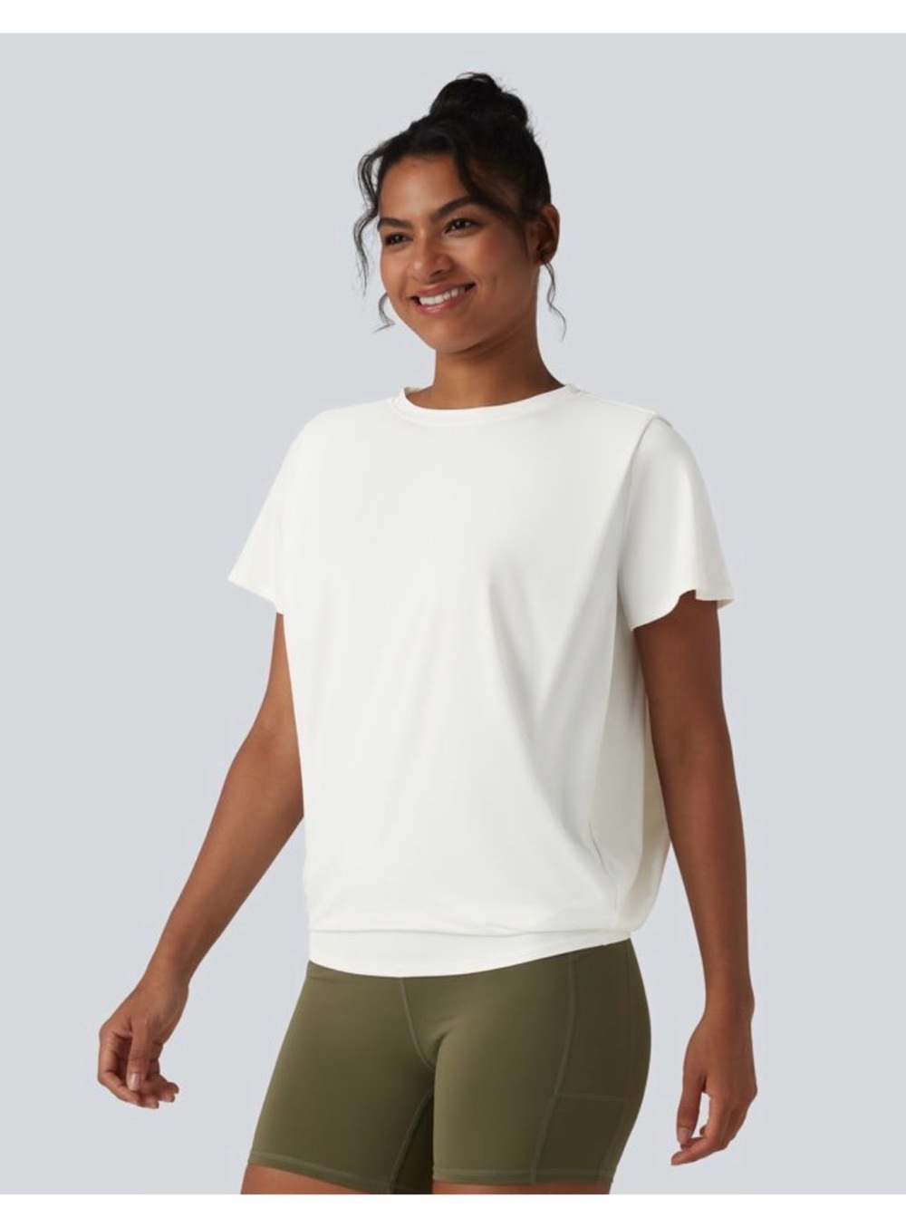 NWT Halara White SPF50 Short-Sleeve Performance Tee - Buttery Soft - Size L